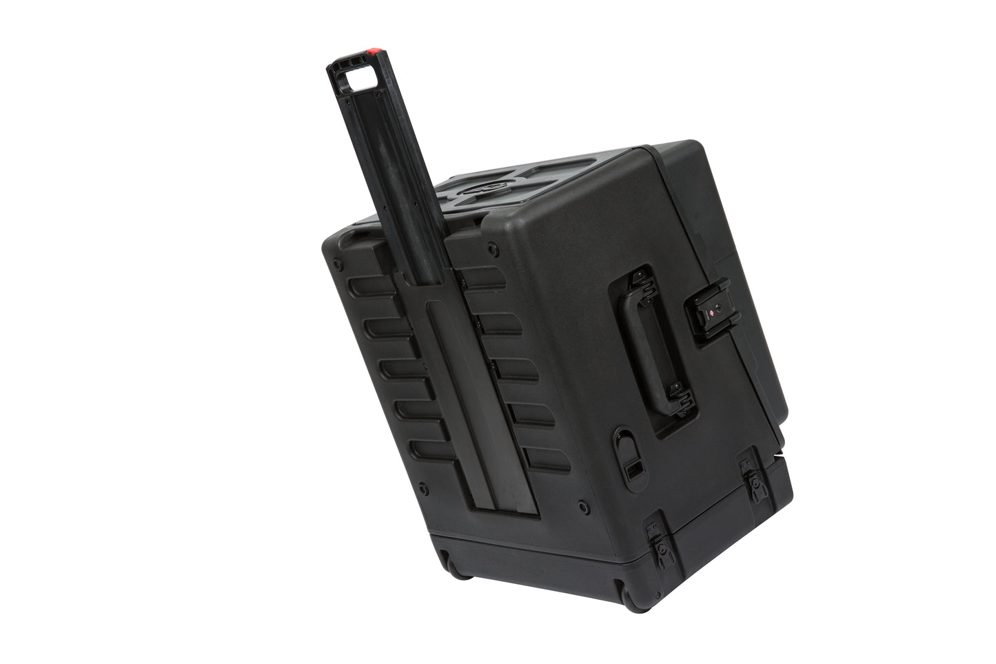 Rolling Compact Rig: 10U Top Rack, 4U Front Rack, Steel Rails, Hard top
