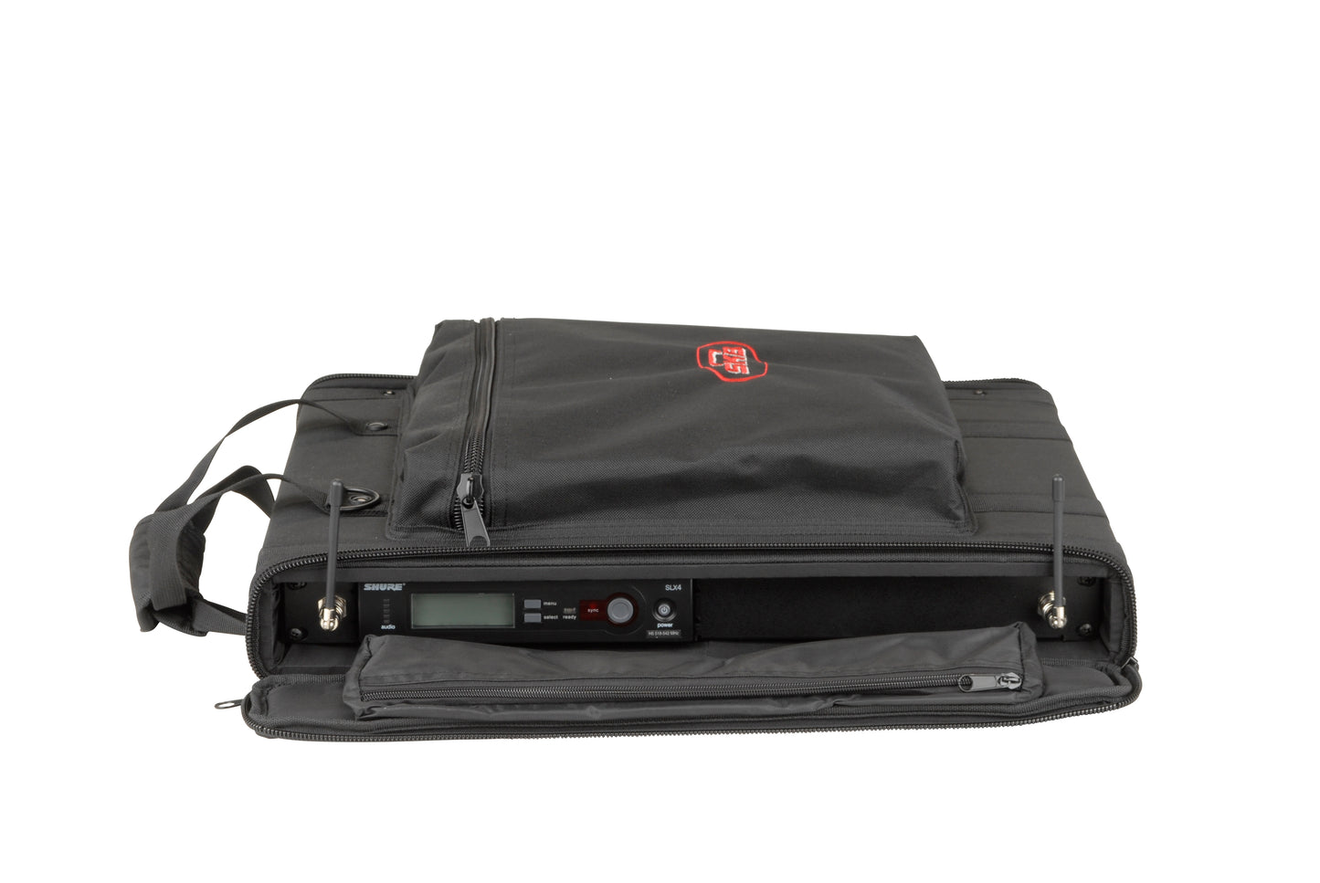 1U Soft Rack Case, Steel Rails, Heavy Duty zippers, outer pocket, Shoulder straps