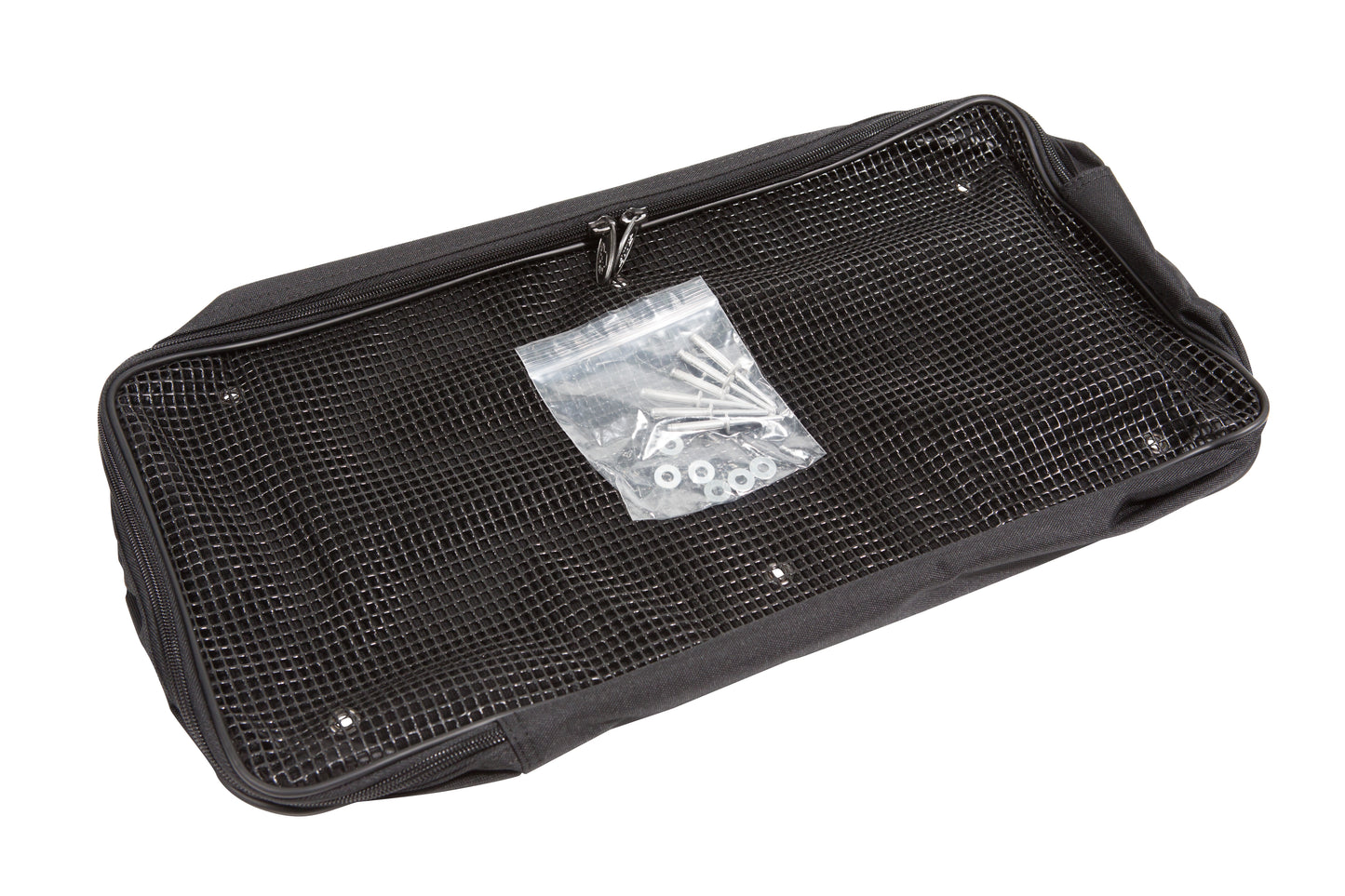 Small accessory pocket 20 x 10 x 3 with hardware to attach to case lids