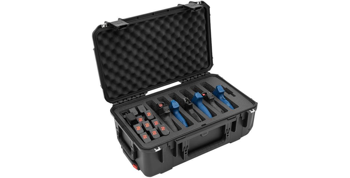 iSeries Multi Hand gun case, custom foam, 6 gun, Black