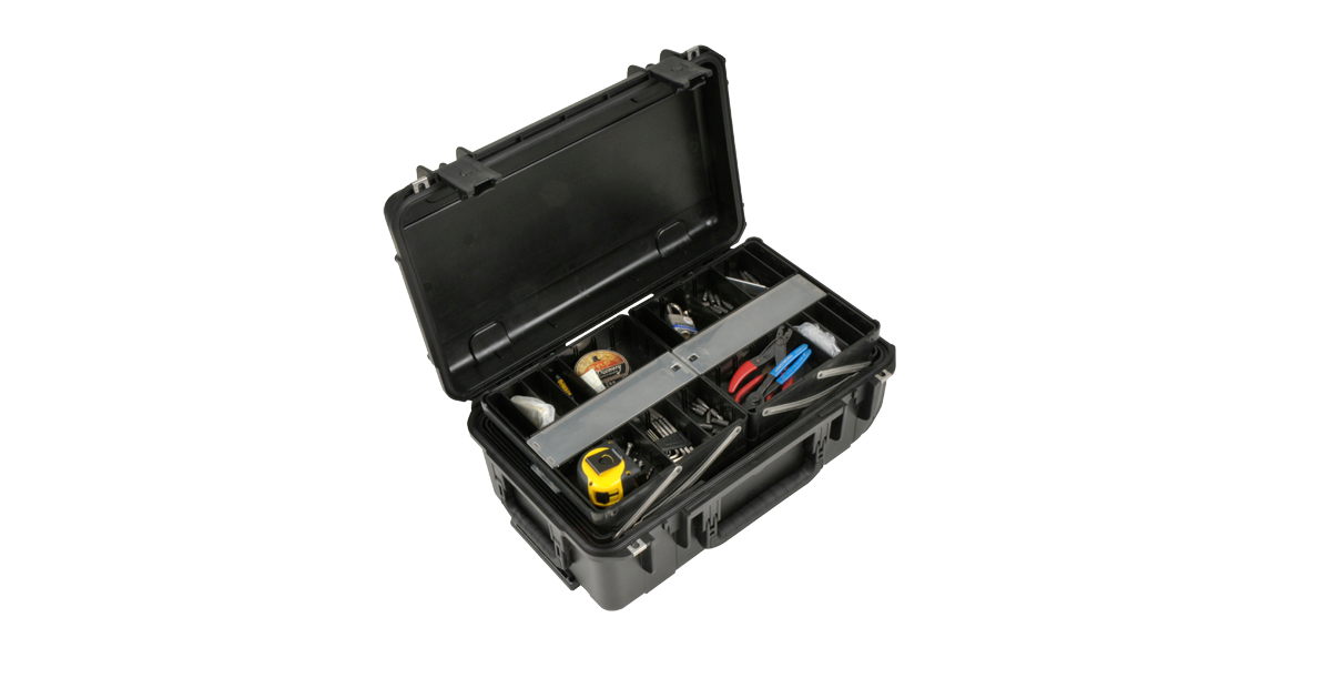 iSeries Tool/Tech Box With Pull Out Trays w/Wheels, Black