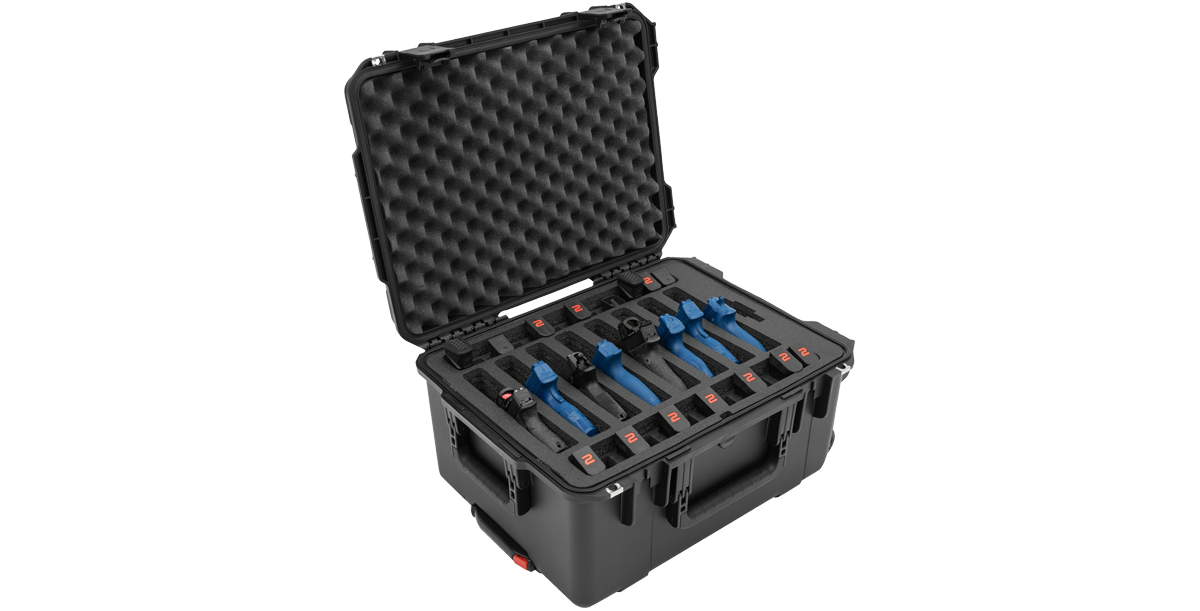 iSeries Multi Hand gun case, custom foam, 8 gun