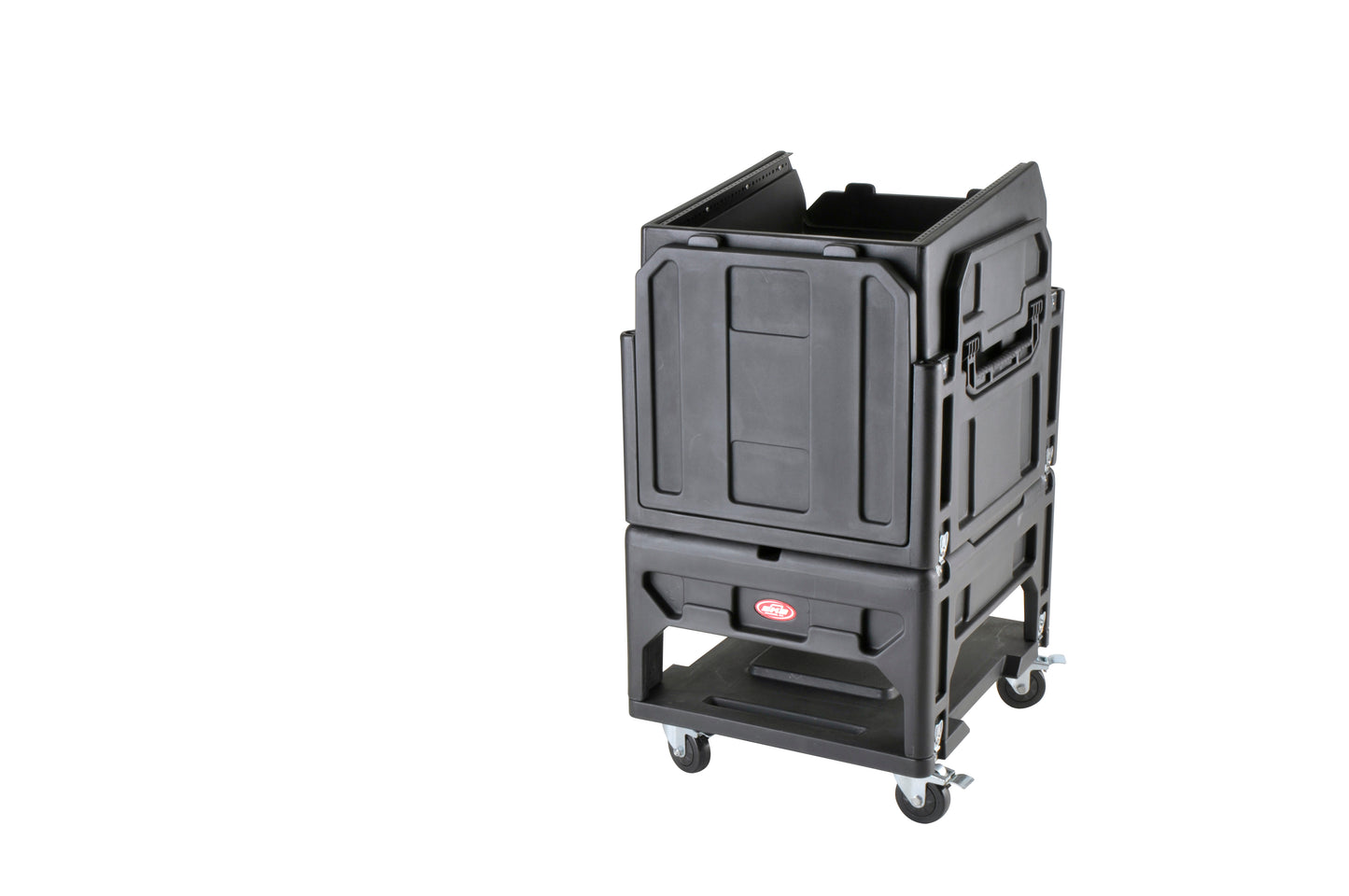 Gig Rig: 12U Top Rack, 8U Front Rack w rear rails, Built-in pedestal