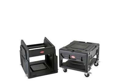 Gig Rig: 12U Top Rack, 8U Front Rack w rear rails, Built-in pedestal
