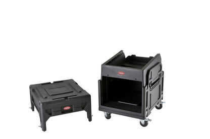 Gig Rig: 12U Top Rack, 8U Front Rack w rear rails, Built-in pedestal