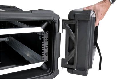 4U Shock Rack 28 deep x 14 high, w square holes large round rack mount holes