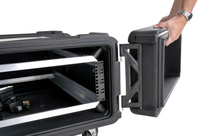 4U Shock Rack 28 deep x 14 high, w square holes large round rack mount holes