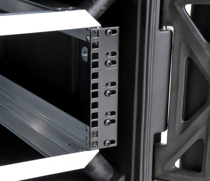 4U Shock Rack 28 deep x 14 high, w square holes large round rack mount holes