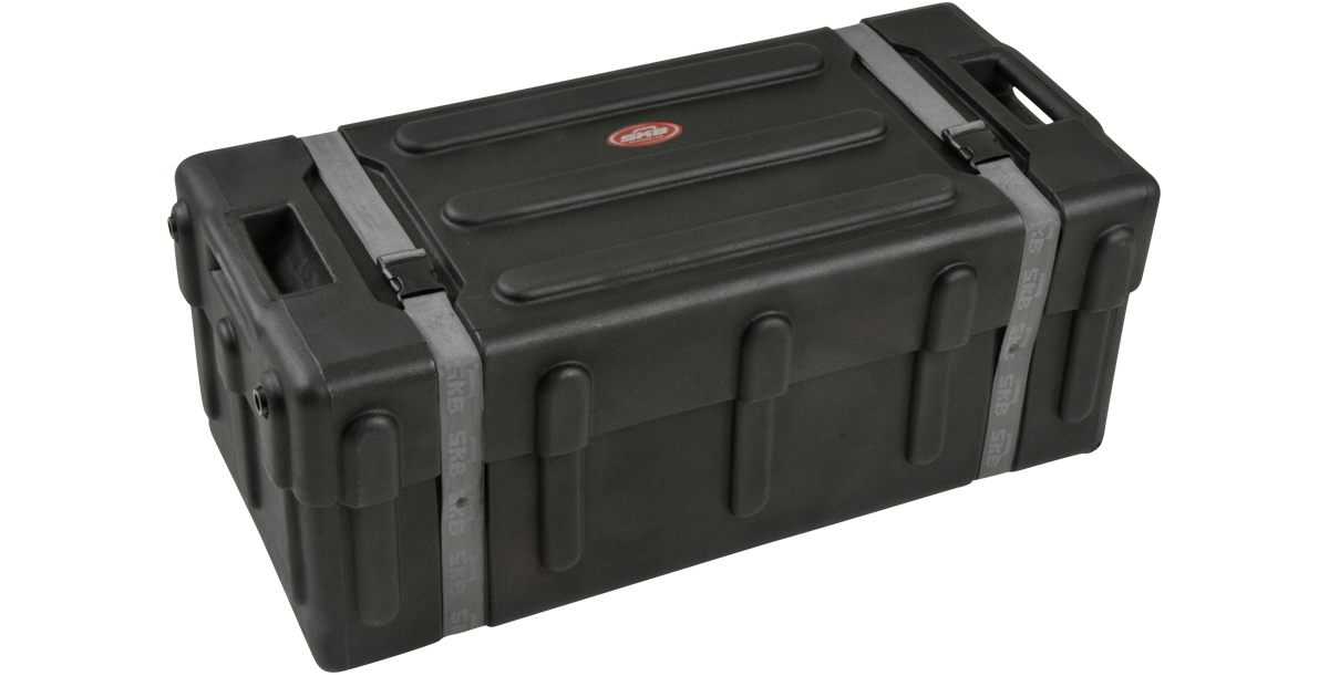 Roto-Molded Mid-sized Drum Hardware Case with handle & wheels 32 x 13 x 11