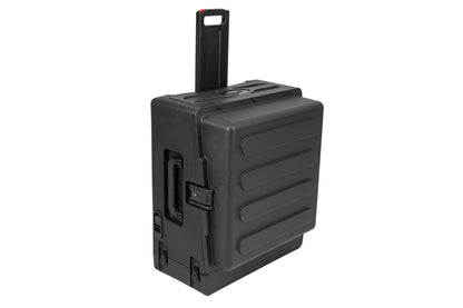 Rolling Compact Rig: 10U Top Rack, 2U Front Rack, Steel Rails, Hard top