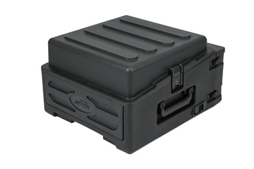 Rolling Compact Rig: 10U Top Rack, 2U Front Rack, Steel Rails, Hard top