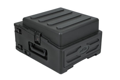 Rolling Compact Rig: 10U Top Rack, 2U Front Rack, Steel Rails, Hard top