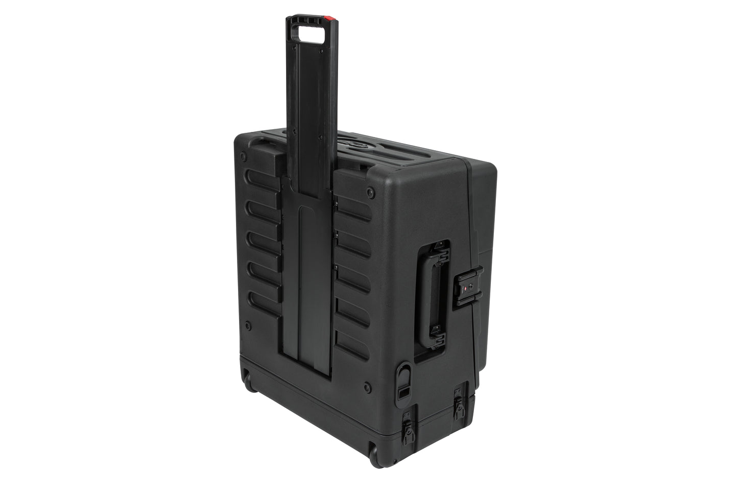 Rolling Compact Rig: 10U Top Rack, 2U Front Rack, Steel Rails, Hard top