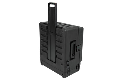 Rolling Compact Rig: 10U Top Rack, 2U Front Rack, Steel Rails, Hard top
