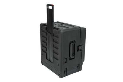 Rolling Compact Rig: 10U Top Rack, 4U Front Rack, Steel Rails, Hard top