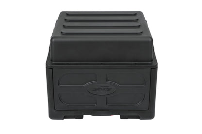 Rolling Compact Rig: 10U Top Rack, 4U Front Rack, Steel Rails, Hard top