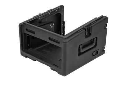 Rolling Compact Rig: 10U Top Rack, 4U Front Rack, Steel Rails, Hard top