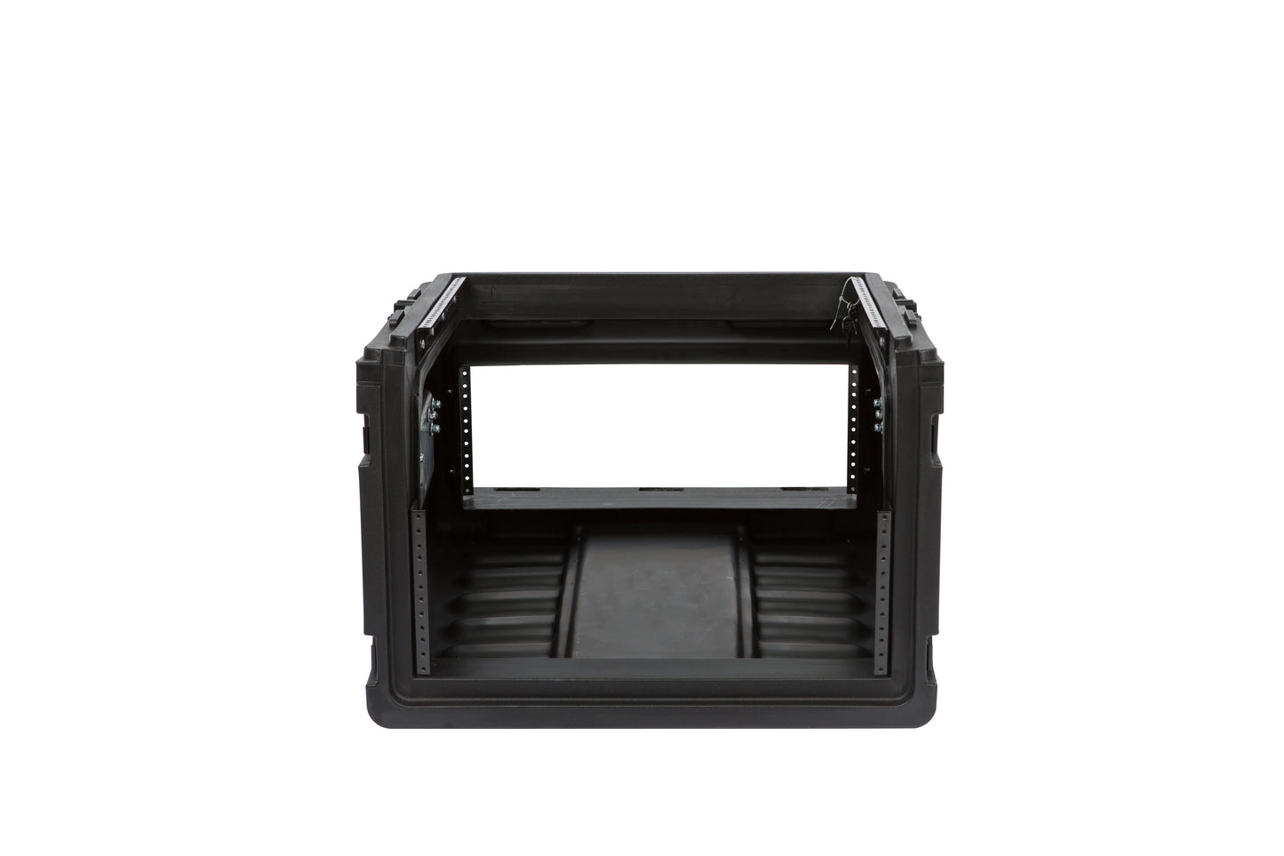 Rolling Compact Rig: 10U Top Rack, 4U Front Rack, Steel Rails, Hard top