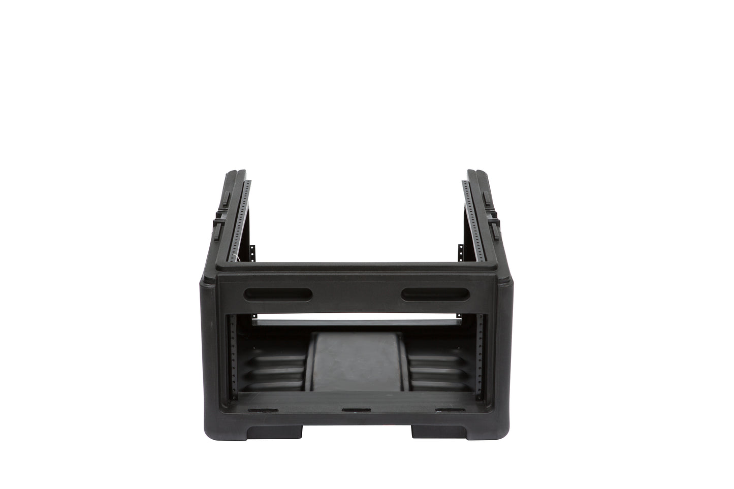 Rolling Compact Rig: 10U Top Rack, 4U Front Rack, Steel Rails, Hard top