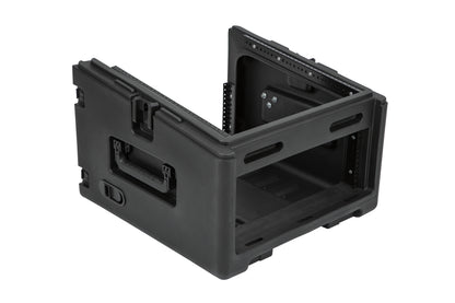 Rolling Compact Rig: 10U Top Rack, 4U Front Rack, Steel Rails, Hard top