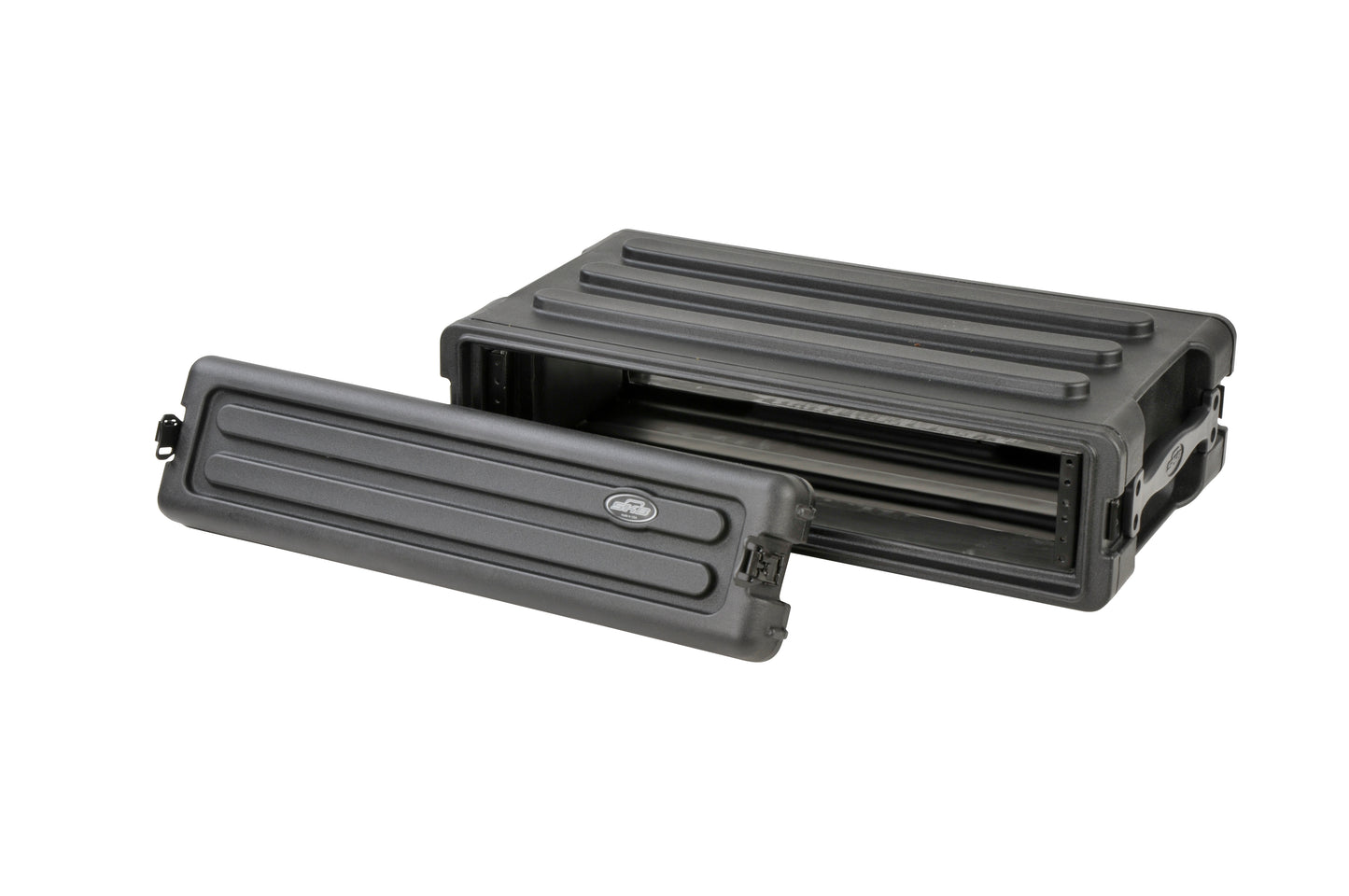 2U Shallow Roto Rack with Steel rails front back, 10.5 deep rail-to-rail