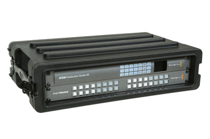 2U Shallow Roto Rack with Steel rails front back, 10.5 deep rail-to-rail