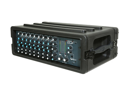 3U Shallow Roto Rack with Steel rails front back, 10.5 deep rail-to-rail