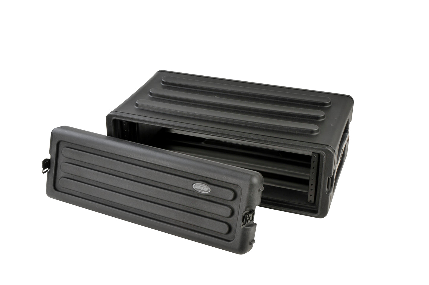 3U Shallow Roto Rack with Steel rails front back, 10.5 deep rail-to-rail