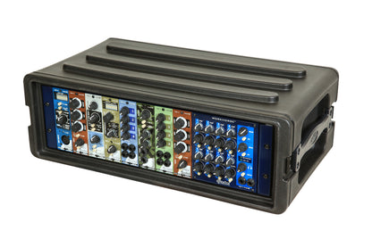 3U Shallow Roto Rack with Steel rails front back, 10.5 deep rail-to-rail