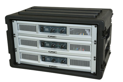 6U Shallow Roto Rack with Steel rails front back, 10.5 deep rail-to-rail