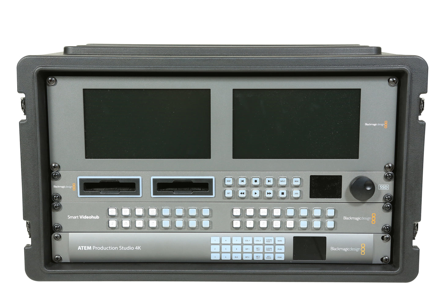 6U Shallow Roto Rack with Steel rails front back, 10.5 deep rail-to-rail