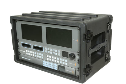 6U Shallow Roto Rack with Steel rails front back, 10.5 deep rail-to-rail