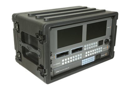 6U Shallow Roto Rack with Steel rails front back, 10.5 deep rail-to-rail