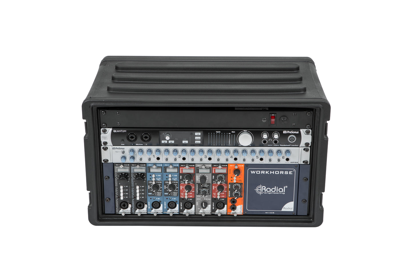 6U Shallow Roto Rack with Steel rails front back, 10.5 deep rail-to-rail