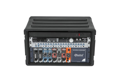 6U Shallow Roto Rack with Steel rails front back, 10.5 deep rail-to-rail