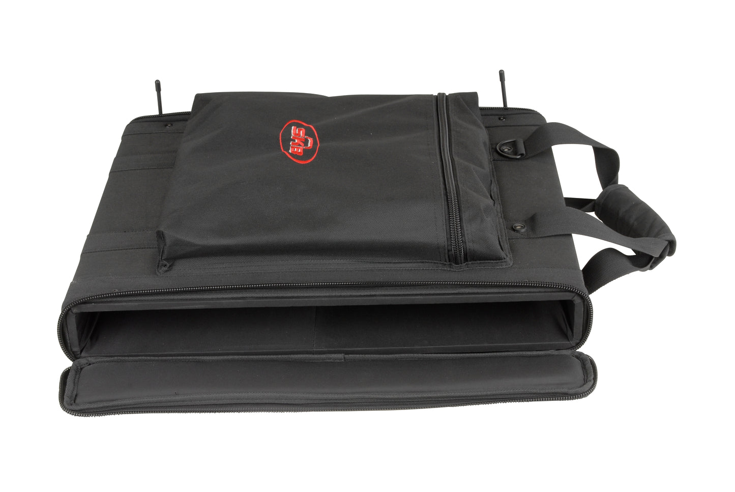 1U Soft Rack Case, Steel Rails, Heavy Duty zippers, outer pocket, Shoulder straps