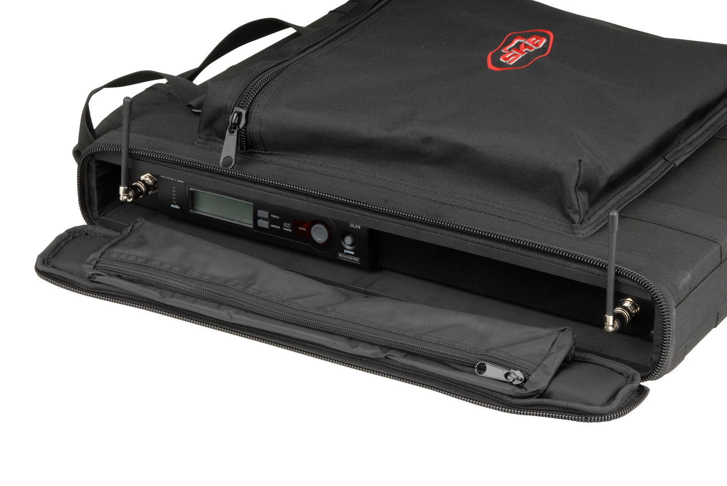 1U Soft Rack Case, Steel Rails, Heavy Duty zippers, outer pocket, Shoulder straps