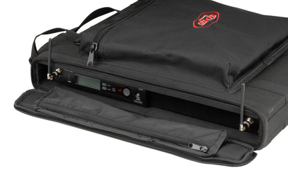 1U Soft Rack Case, Steel Rails, Heavy Duty zippers, outer pocket, Shoulder straps