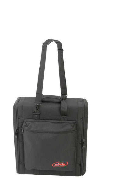2U Soft Rack Case, Steel Rails, Heavy Duty zippers, outer pocket, Shoulder straps