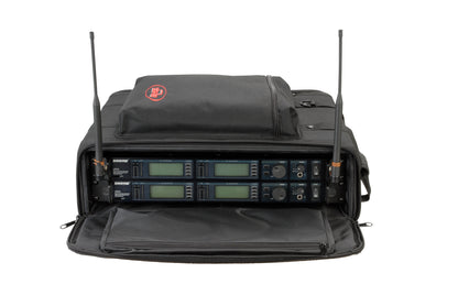 2U Soft Rack Case, Steel Rails, Heavy Duty zippers, outer pocket, Shoulder straps