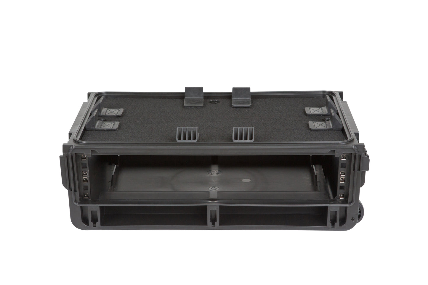 Injection Mold Laptop 2U Rack with wheels and pull handle