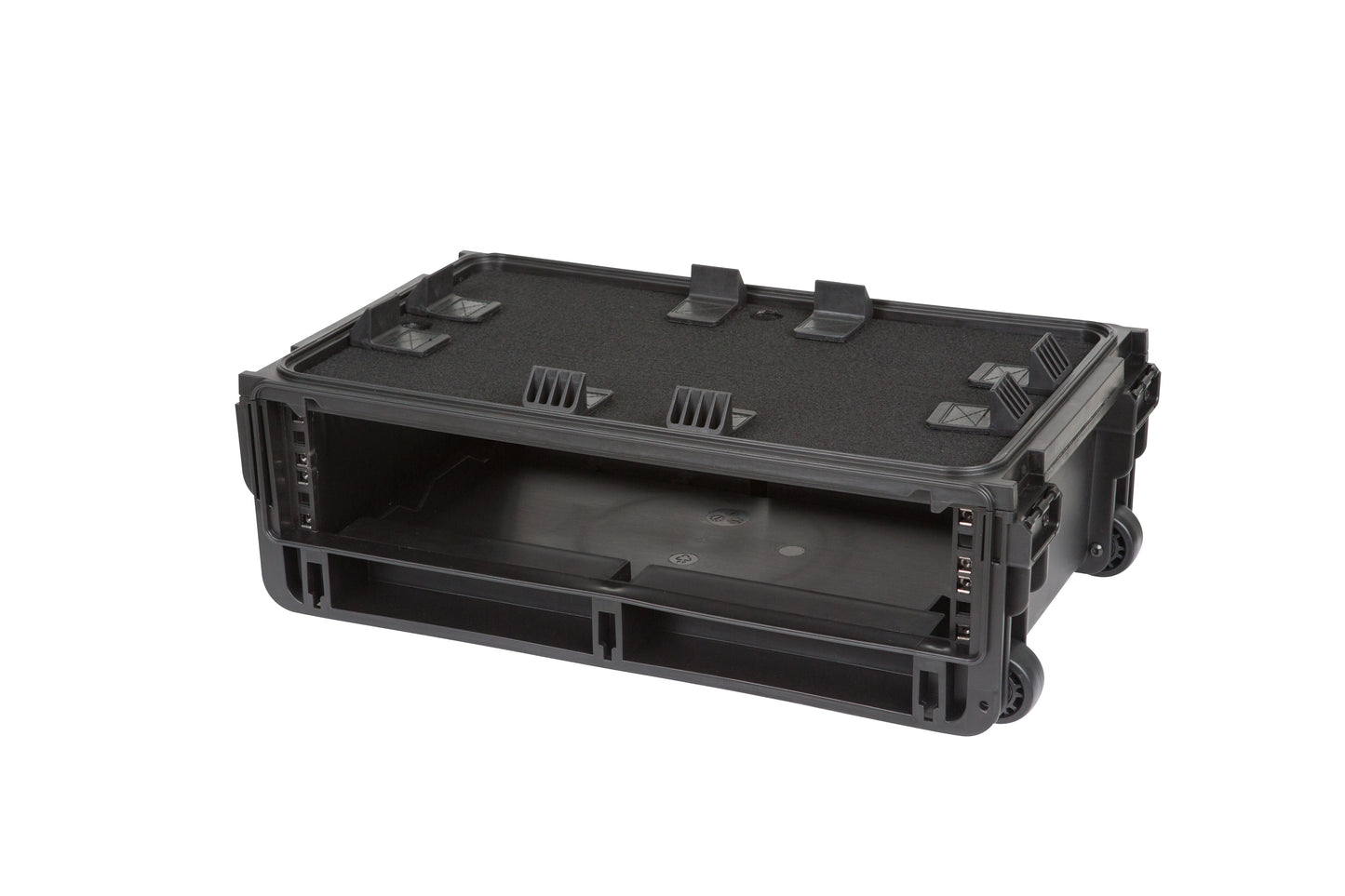 Injection Mold Laptop 2U Rack with wheels and pull handle