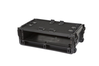 Injection Mold Laptop 2U Rack with wheels and pull handle