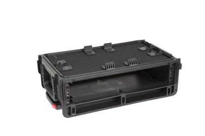 Injection Mold Laptop 2U Rack with wheels and pull handle
