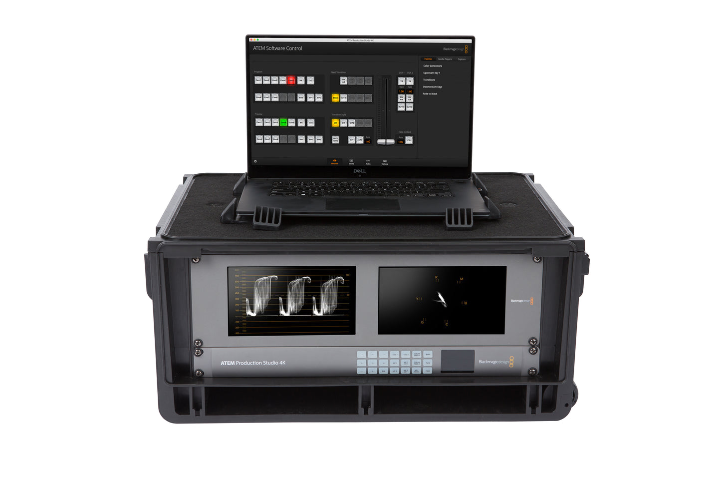 Injection Mold Laptop 4U Rack with wheels and pull handle