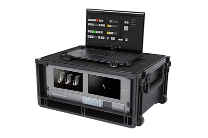 Injection Mold Laptop 4U Rack with wheels and pull handle