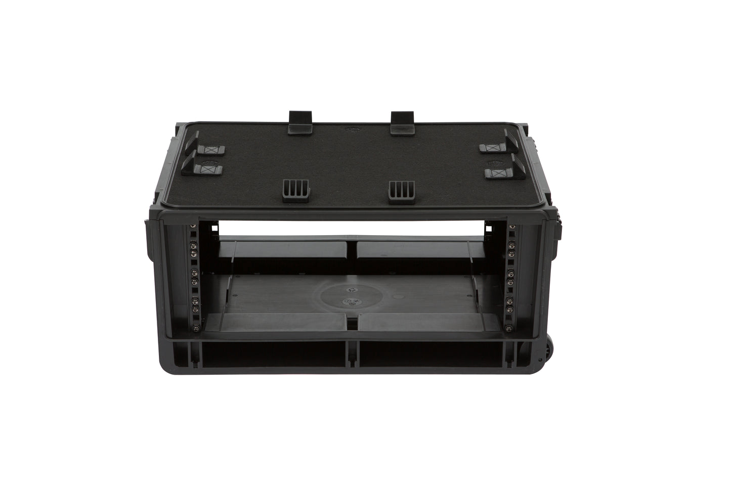 Injection Mold Laptop 4U Rack with wheels and pull handle