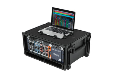 Injection Mold Laptop 4U Rack with wheels and pull handle