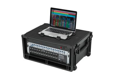 Injection Mold Laptop 4U Rack with wheels and pull handle