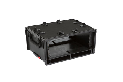 Injection Mold Laptop 4U Rack with wheels and pull handle